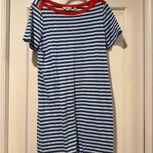 Boden Nautical Striped Dress with Red Trim
